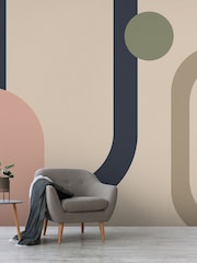 Art For The Home Green Pink Oval Geo Pop Fixed Size 4M Mural - Image 4 of 5