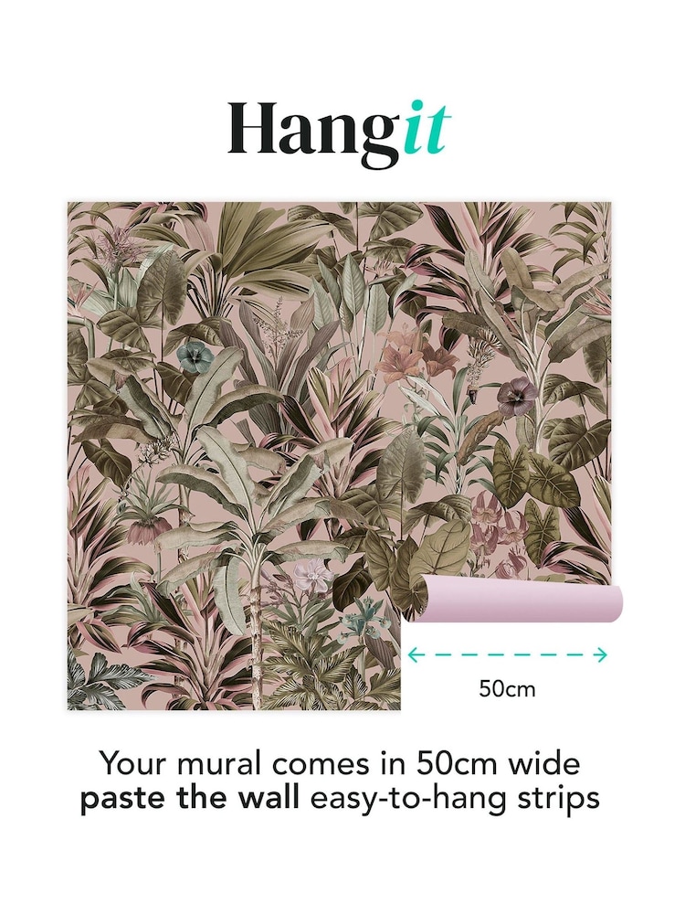Art For The Home Blush Funky Jungle Fixed Size 3M Mural - Image 3 of 3