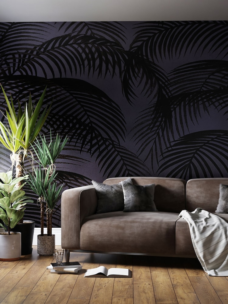 Art For The Home Midnight Palm Silhouette Fixed Size 3M Mural - Image 1 of 3 Art For The Home Midnight Palm Silhouette Fixed Size 3M Mural - Image 1 of 3