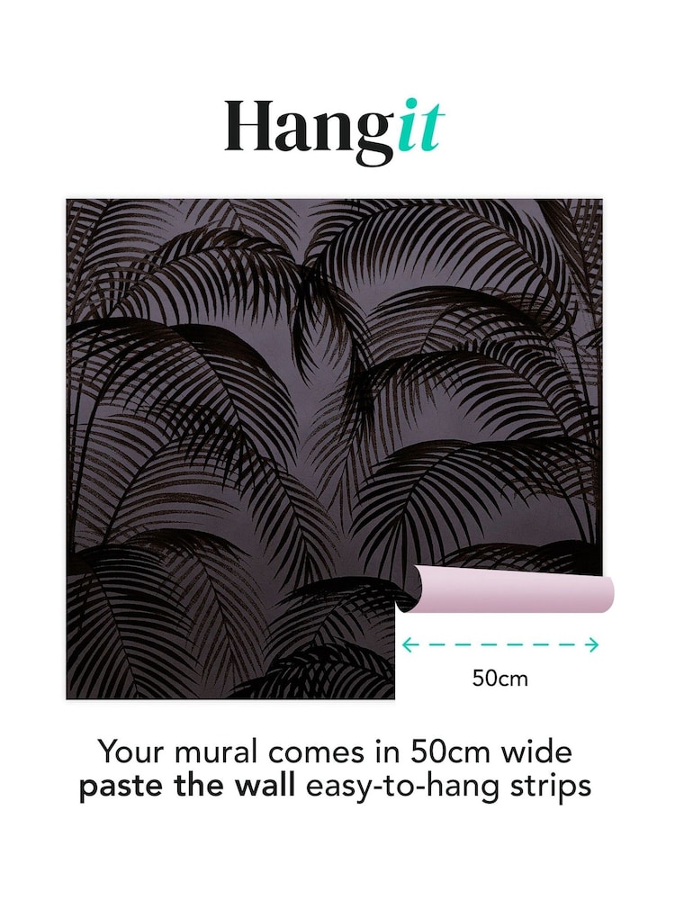 Art For The Home Midnight Palm Silhouette Fixed Size 3M Mural - Image 3 of 3 Art For The Home Midnight Palm Silhouette Fixed Size 3M Mural - Image 3 of 3
