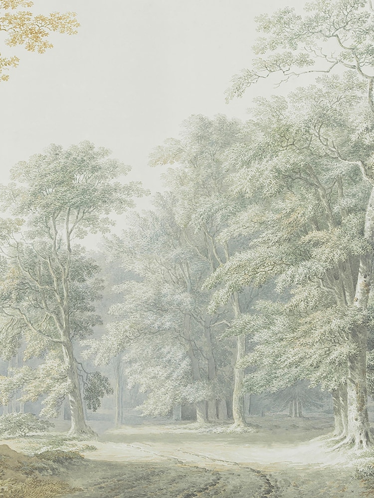 Art For The Home Green Ochre Stately Woodland Fixed Size 4M Mural - Image 2 of 3