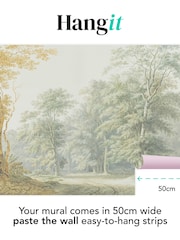 Art For The Home Green Ochre Stately Woodland Fixed Size 4M Mural - Image 3 of 3