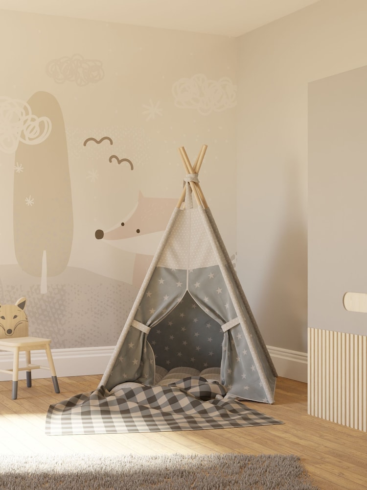 Art For The Home Grey Scandi Animals Fixed Size 4M Mural - Image 1 of 3 Art For The Home Grey Scandi Animals Fixed Size 4M Mural - Image 1 of 3