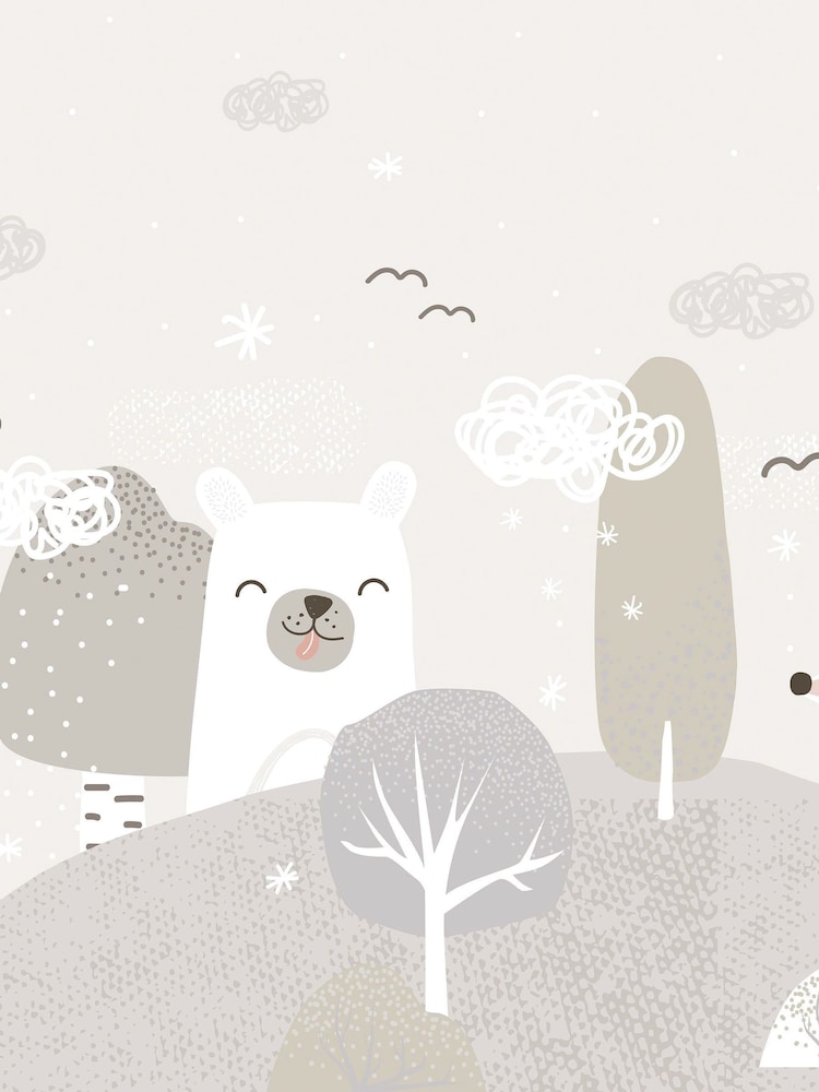 Art For The Home Grey Scandi Animals Fixed Size 4M Mural - Image 2 of 3 Art For The Home Grey Scandi Animals Fixed Size 4M Mural - Image 2 of 3