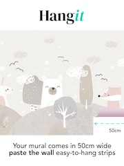 Art For The Home Grey Scandi Animals Fixed Size 4M Mural - Image 3 of 3