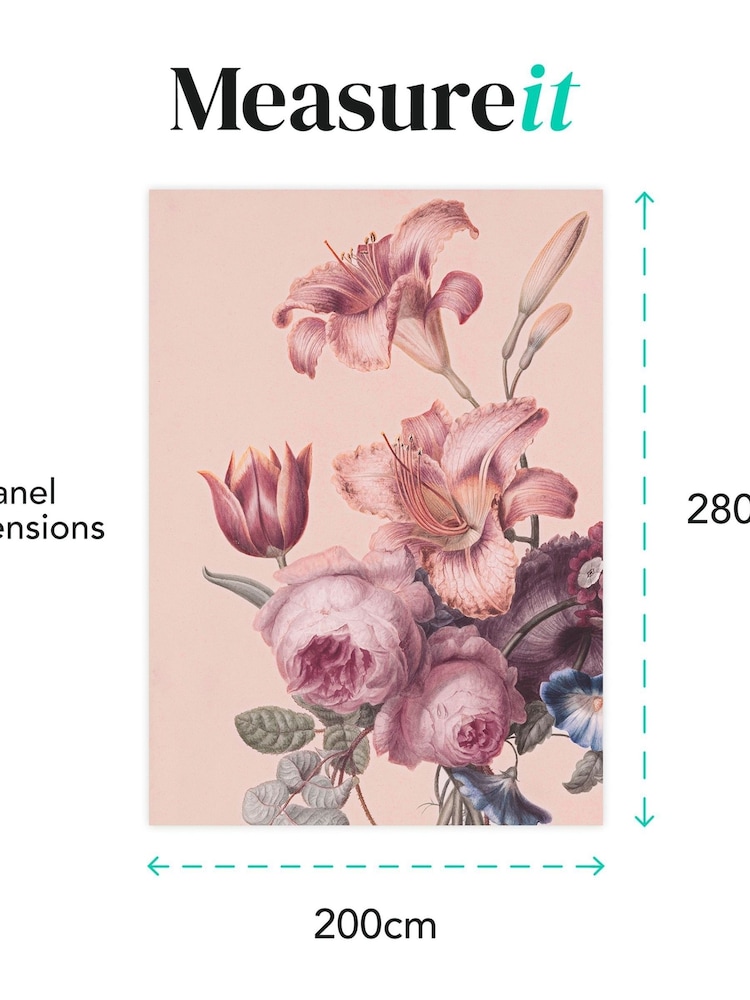 Art For The Home Soft Blush Antique Floral Fixed Size 2M Mural - Image 4 of 4