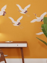 Art For The Home Ochre Cranes In Flight Fixed Size 3M Mural - Image 1 of 3