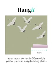 Art For The Home Sage Cranes In Flight Fixed Size 3M Mural - Image 3 of 3