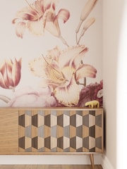 Art For The Home Grey Peach Antique Floral Fixed Size 2M Mural - Image 1 of 4