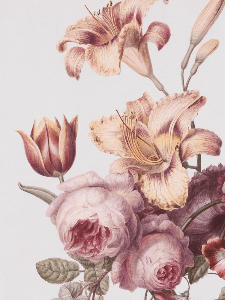 Art For The Home Grey Peach Antique Floral Fixed Size 2M Mural - Image 2 of 4