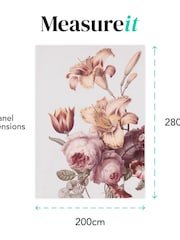 Art For The Home Grey Peach Antique Floral Fixed Size 2M Mural - Image 4 of 4