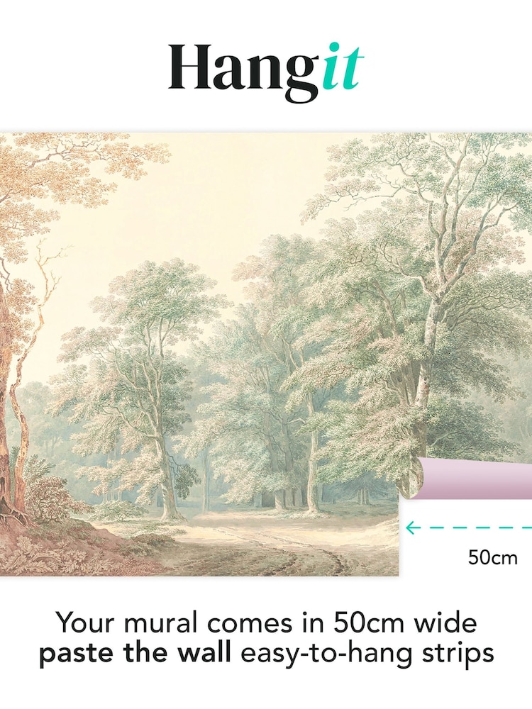 Art For The Home Neutral Green Stately Woodland Fixed Size 4M Mural - Image 3 of 3