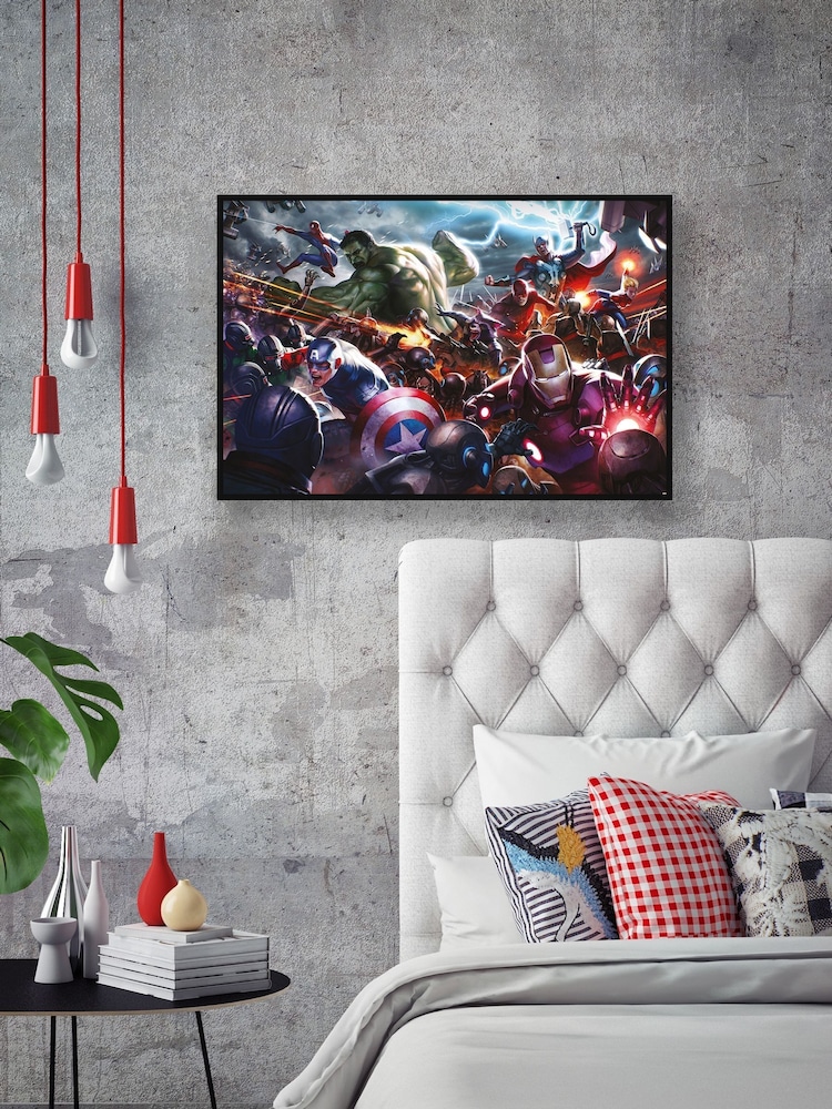 Pyramid International Red Marvel Future Fight Heroes Assault Framed Maxi Poster - Image 1 of 2
