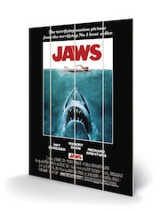 Pyramid International Blue Jaws One Sheet Wooden Wall Art - Image 2 of 2