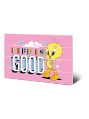 Pyramid International Pink Looney Tunes Life Is Good Wooden Wall Art - Image 3 of 3