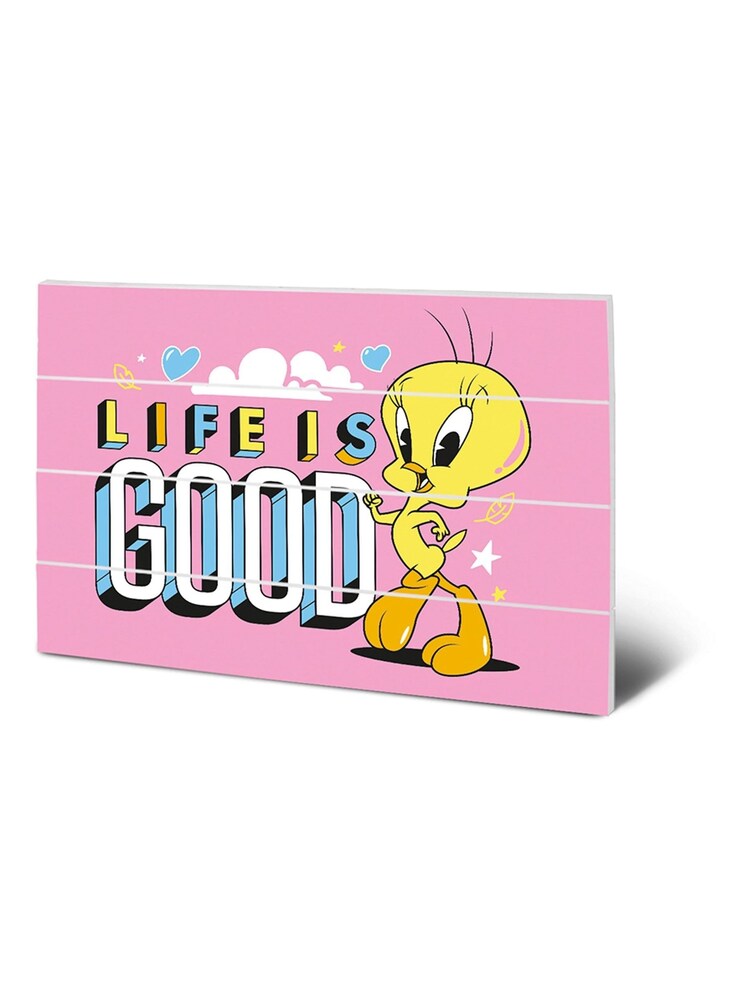 Pyramid International Pink Looney Tunes Life Is Good Wooden Wall Art - Image 3 of 3 Pyramid International Pink Looney Tunes Life Is Good Wooden Wall Art - Image 3 of 3