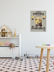 Pyramid International Grey Despicable Me Powered By Bananas Wooden Wall Art - Image 1 of 3