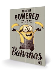 Pyramid International Grey Despicable Me Powered By Bananas Wooden Wall Art - Image 3 of 3
