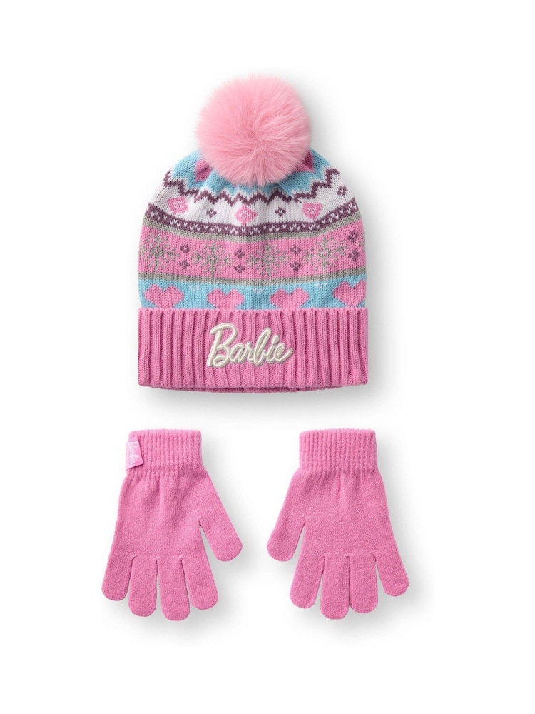 Vanilla Underground Pink Barbie Hat & Gloves Set - Image 1 of 6