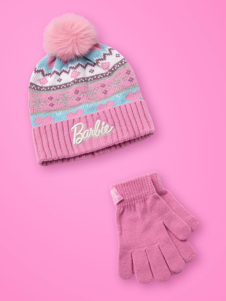 Vanilla Underground Pink Barbie Hat & Gloves Set - Image 4 of 6