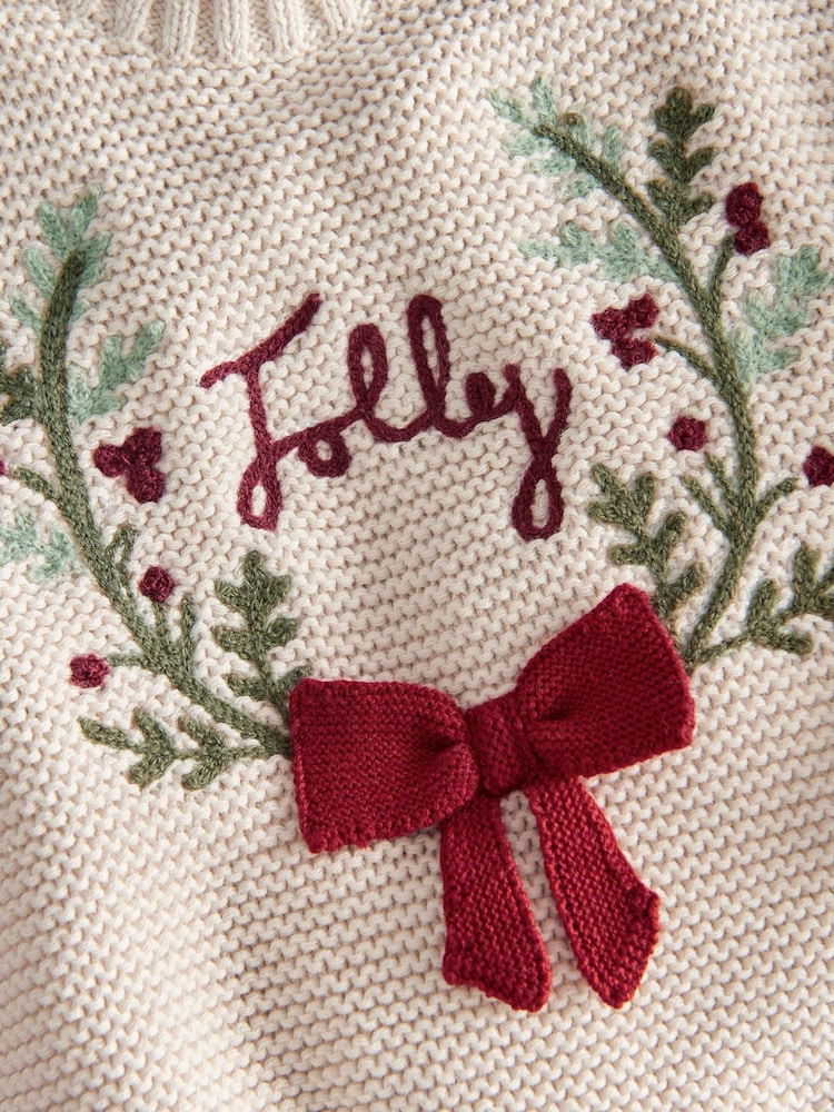 Mamas & Papas Red Jolly Christmas Knitted Jumper & Leggings Set - Image 8 of 8 Mamas & Papas Red Jolly Christmas Knitted Jumper & Leggings Set - Image 8 of 8