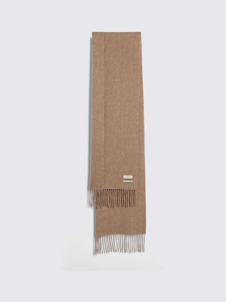MOSS Natural/ Brown Melange Cashmere Blend Winter Scarf - Image 1 of 2