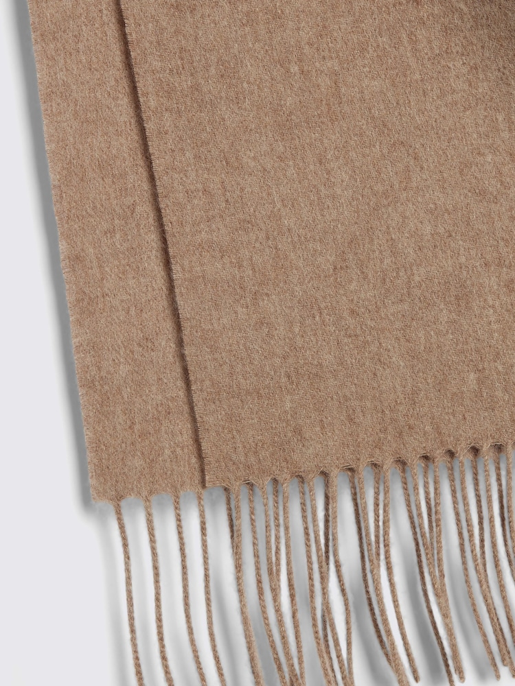 MOSS Natural/ Brown Melange Cashmere Blend Winter Scarf - Image 2 of 2