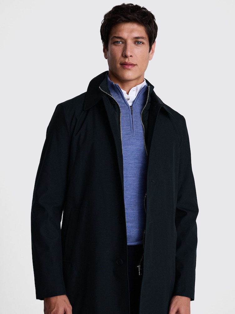 MOSS Blue Car Coat With Gilet - Image 1 of 5