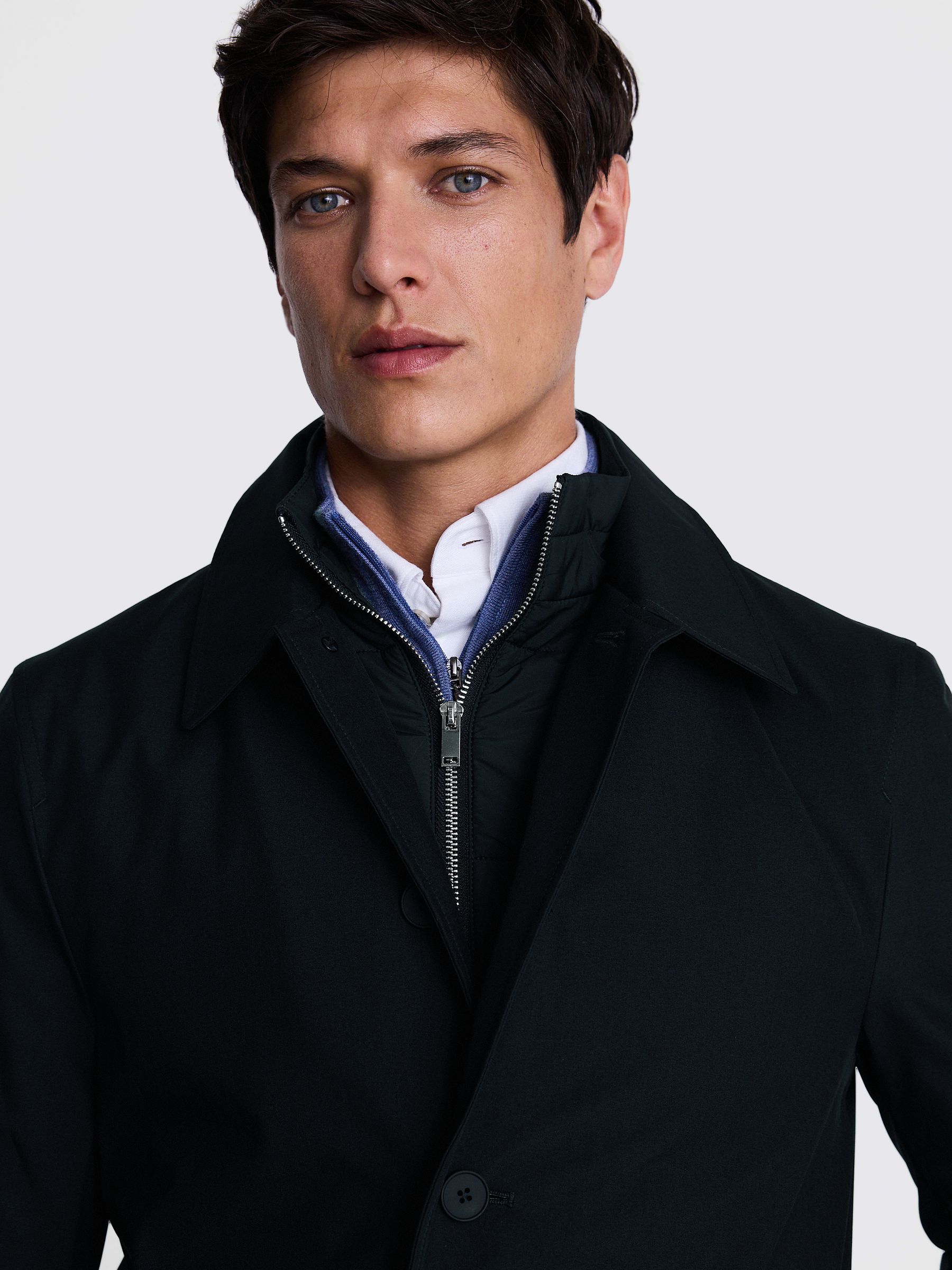 Buy MOSS Navy Raincoat With Removable Insert from Next USA