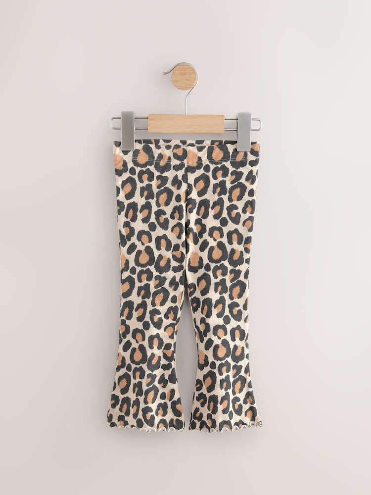 Animal Neutral Flares Leggings 3 Pack (3mths-7yrs) - Image 2 of 7