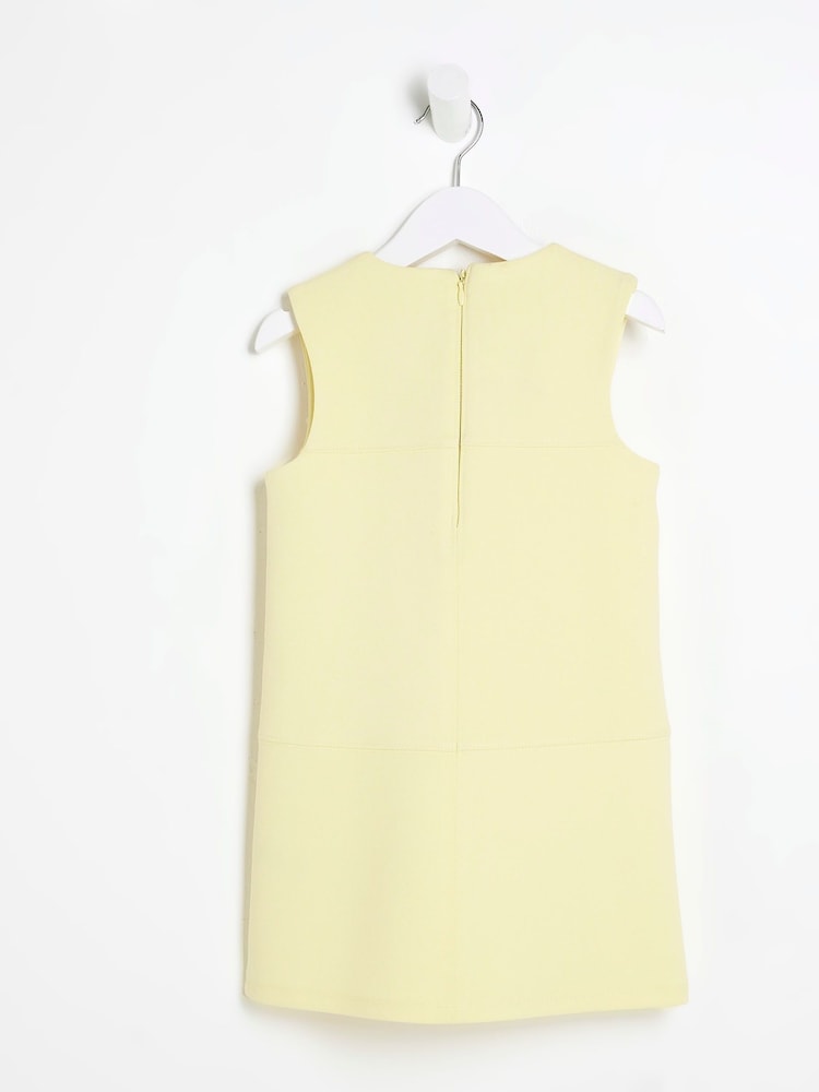 River Island Yellow Girls Corsage Scuba Dress - Image 2 of 5
