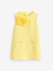 River Island Yellow Girls Corsage Scuba Dress - Image 3 of 5