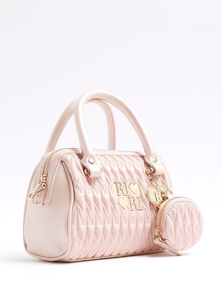River Island Pink Girls Ruched Bowler Bag - Image 2 of 5