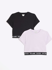 River Island Girls Waist Band T-Shirts 2 Pack - Bild 1 von 3