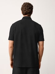 Negro - Textured Smart Jersey Shirt - Imagen 3 de 4