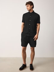 Negro - Textured Smart Jersey Shirt - Imagen 4 de 4