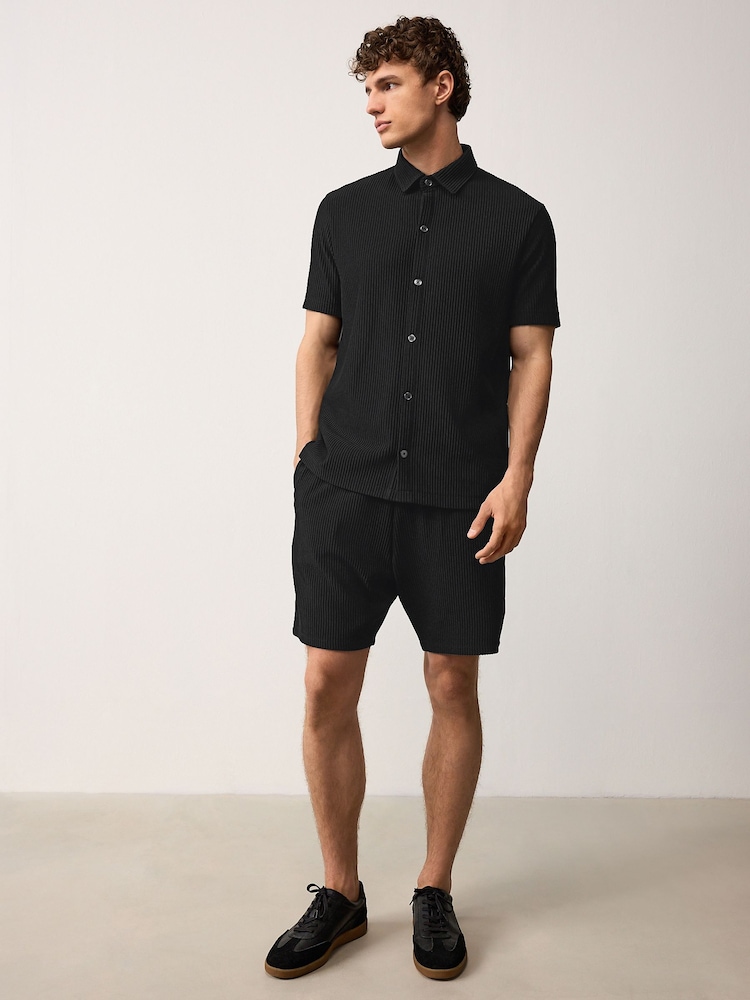 Negro - Textured Smart Jersey Shirt - Imagen 4 de 4