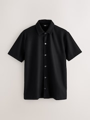 Черный - Textured Smart Jersey Shirt - Изображение 5 из 7