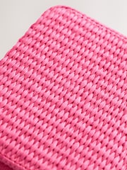 Pink Raffia Zip Around Purse - Image 4 of 5