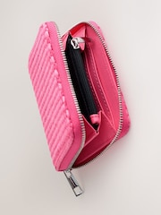 Pink Raffia Zip Around Purse - Image 5 of 5