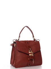 Chloé Red Aby Day Chain Shoulder Bag Calfskin Leather Handbag - Image 4 of 6