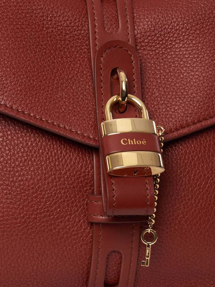 Chloé Red Aby Day Chain Shoulder Bag Calfskin Leather Handbag - Image 6 of 6