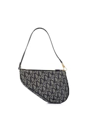 Christian Dior Blue Saddle Pochette Canvas Handbag - Image 1 of 6