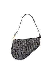 Christian Dior Blue Saddle Pochette Canvas Handbag - Image 2 of 6