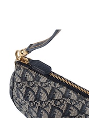 Christian Dior Blue Saddle Pochette Canvas Handbag - Image 4 of 6