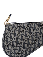 Christian Dior Blue Saddle Pochette Canvas Handbag - Image 5 of 6
