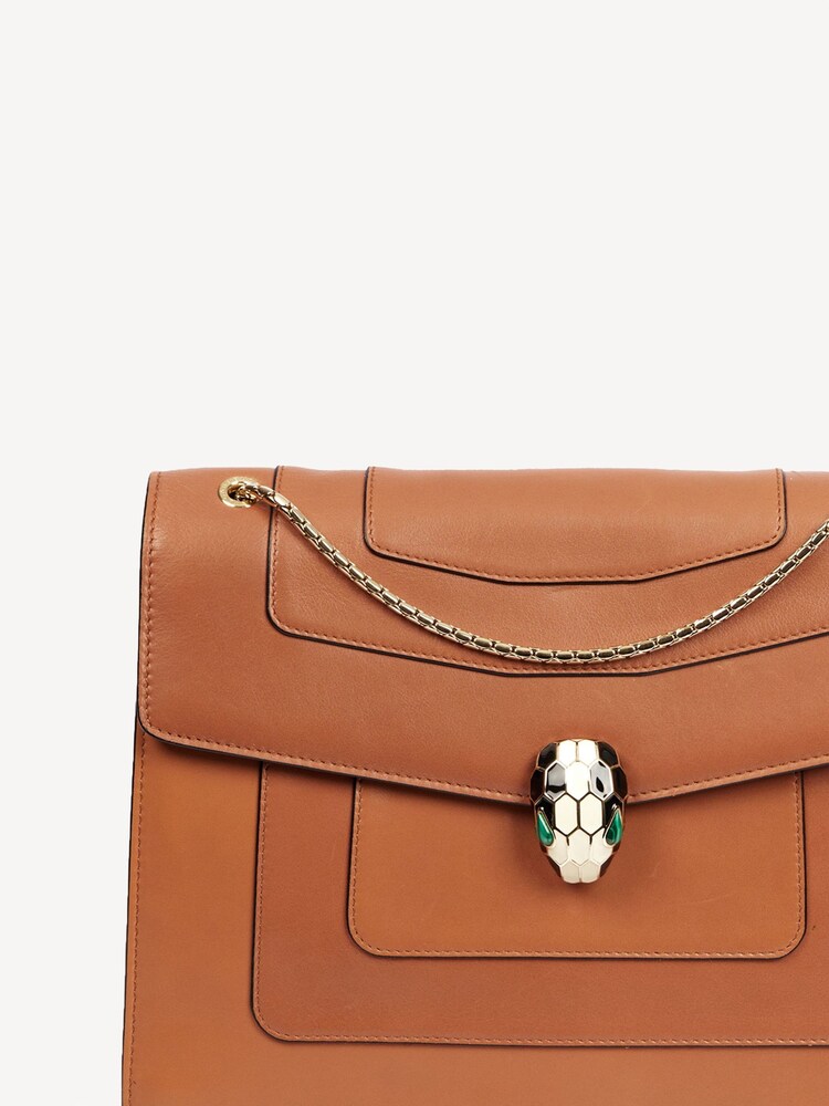 Bulgari Brown Serpenti Forever Cross-Body Leather Handbag - Image 6 of 6