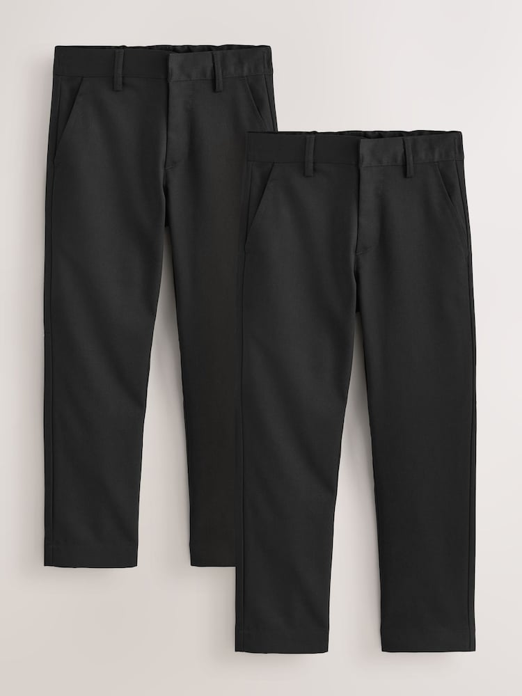 Black 2 Pack Regular Leg Trousers (3-17yrs) - Image 1 of 7