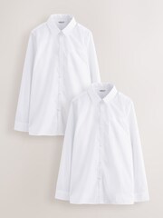 White Regular Fit Extra Long Sleeve School Shirt (10-17yrs) - Image 1 of 5