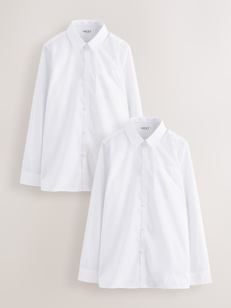 White Regular Fit Extra Long Sleeve School Shirt (10-17yrs) - Image 1 of 5